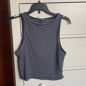 Stripped Black & White Stretchy Tank Top